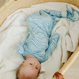 Newborn Knotted Gown - Surf