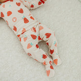 Footed Baby Pants - Strawberry