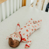 Footed Baby Pants - Strawberry