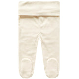 Rib Knit Footed Baby Pants - Moonstone