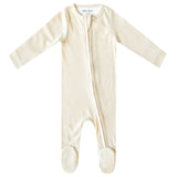 Rib Knit Zip-Up Footie Pajama - Moonstone