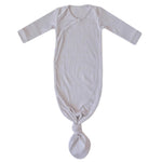 Rib Knit Newborn Knotted Gown - Ash