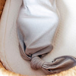 Rib Knit Newborn Knotted Gown - Ash