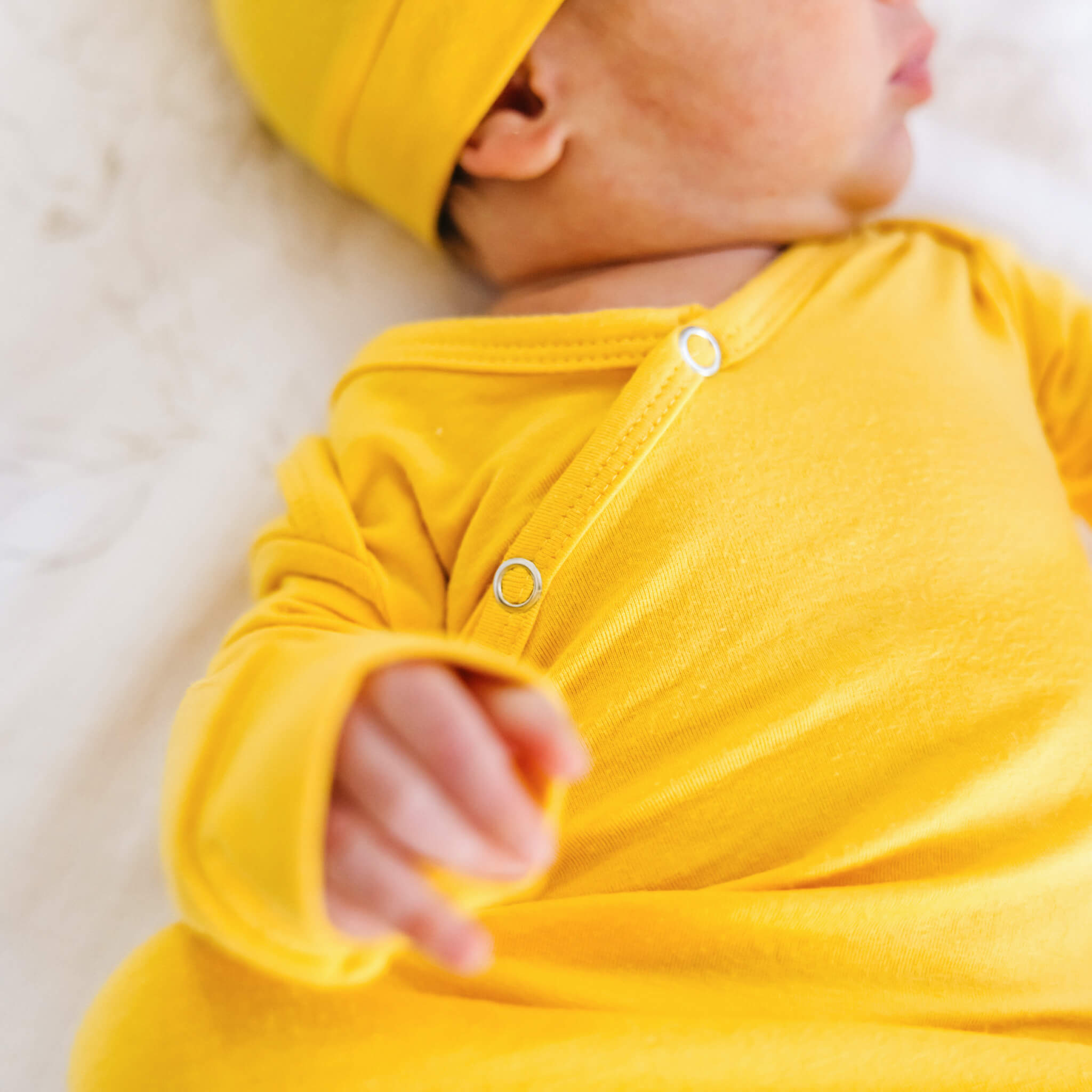 Newborn Knotted Gown - Banana