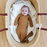 Newborn Knotted Gown - Camel