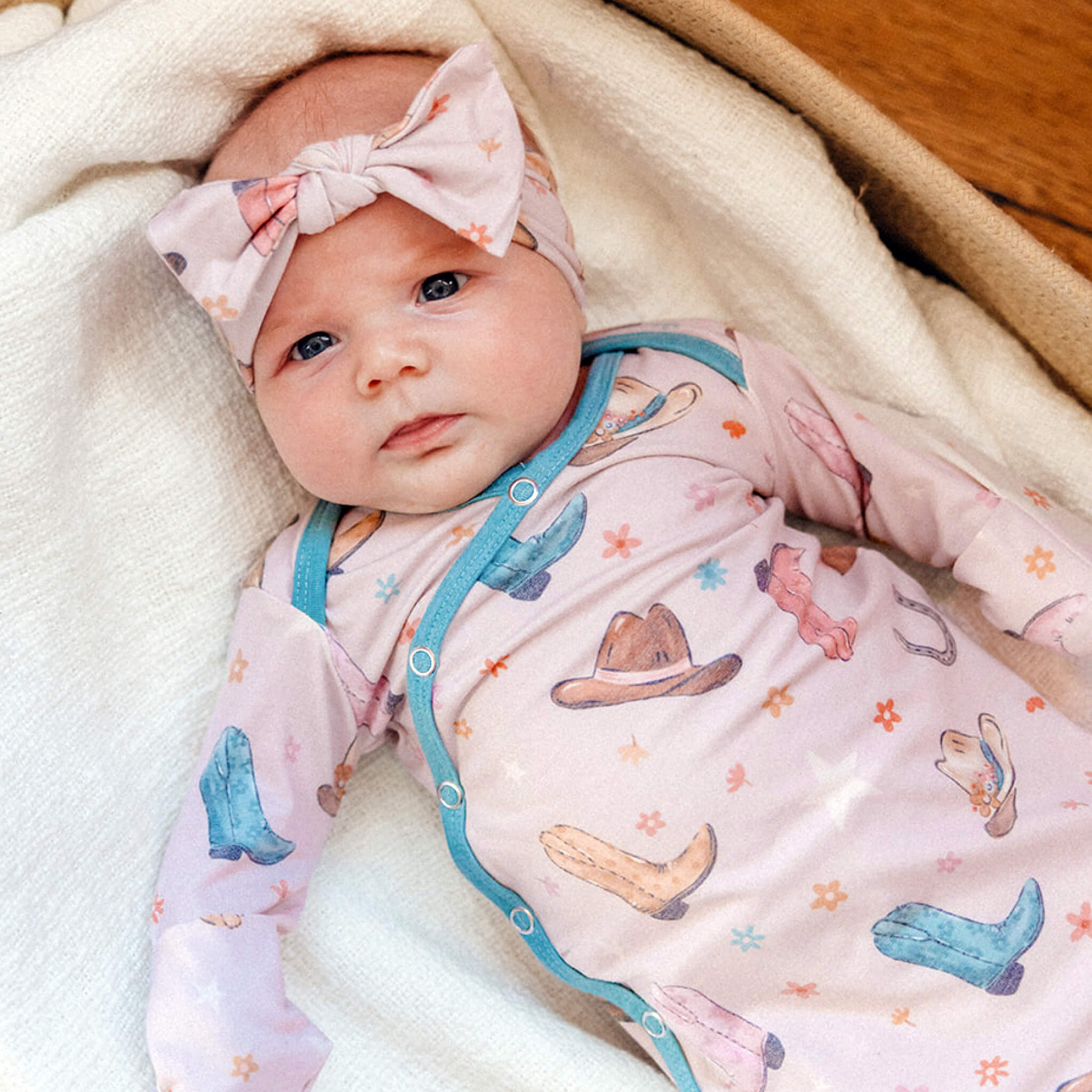 Newborn Knotted Gown - Cheyenne