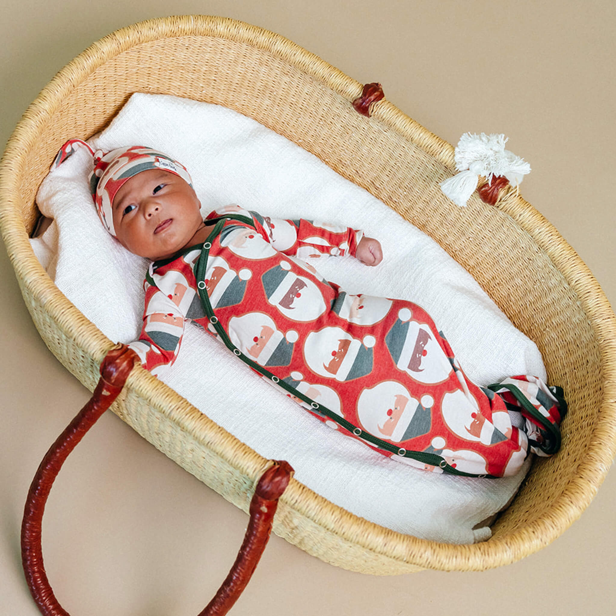 Newborn Knotted Gown - Claus