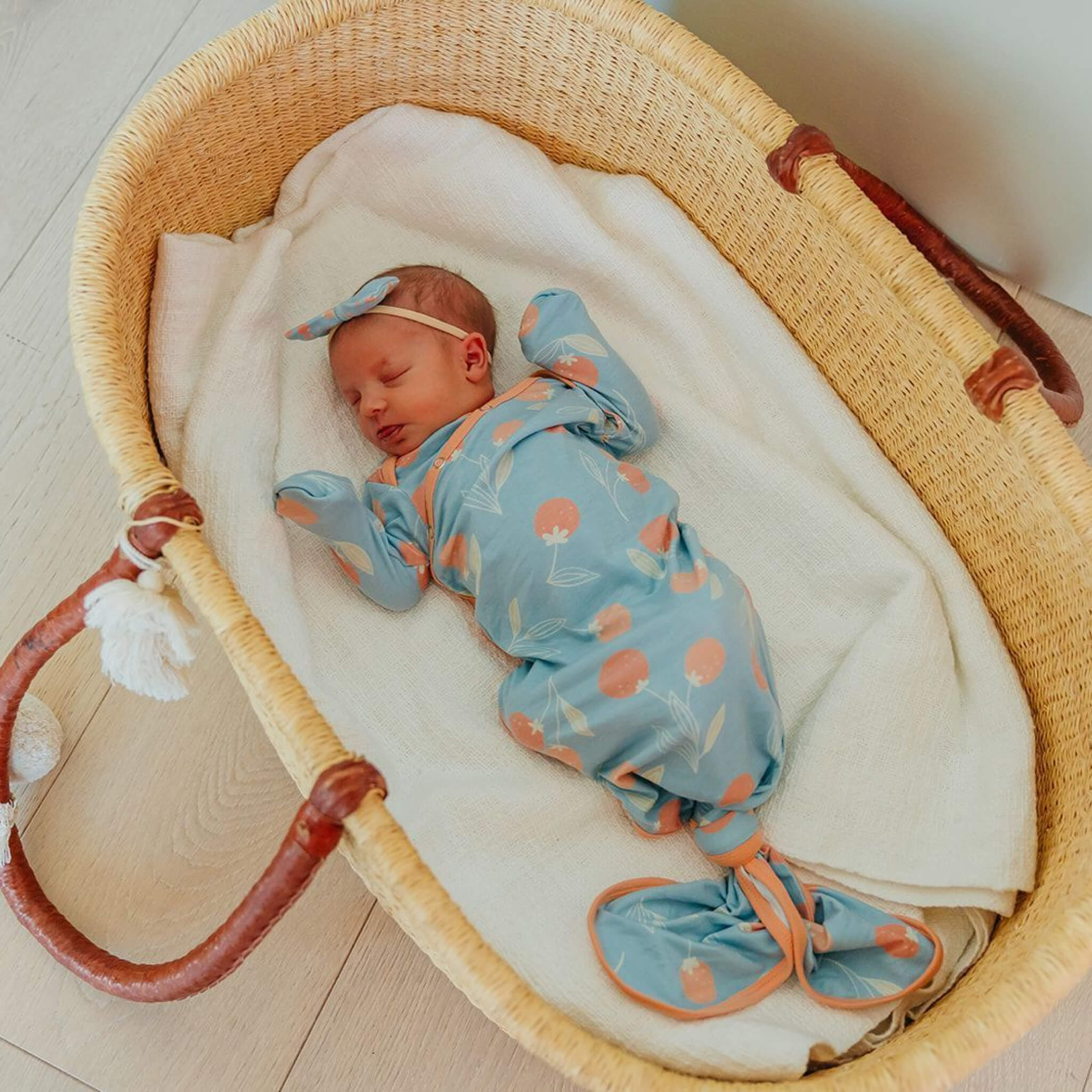 Newborn Knotted Gown - Clementine