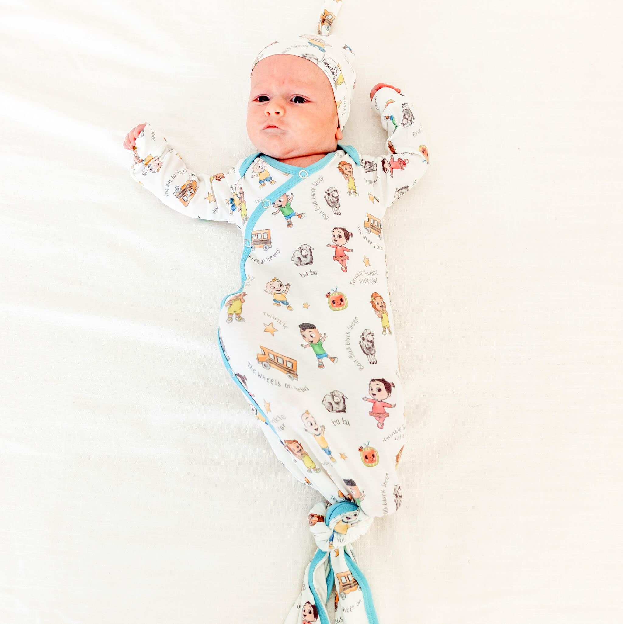 Newborn Knotted Gown - CoComelon