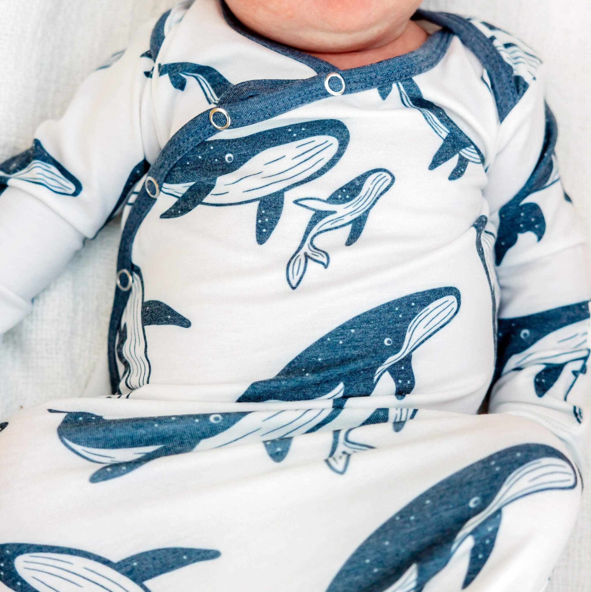 Newborn Knotted Gown - Cove