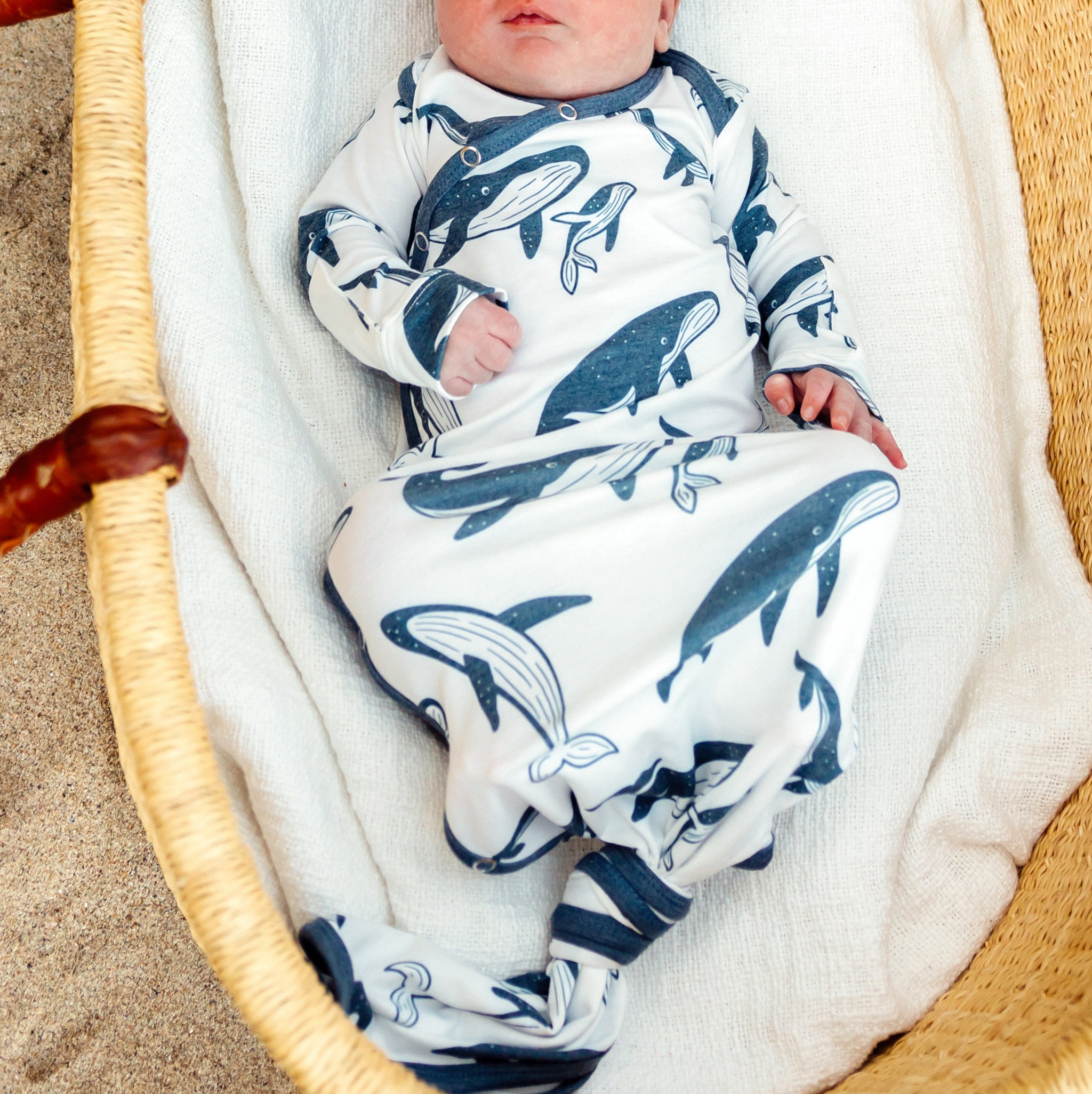 Newborn Knotted Gown - Cove