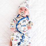 Newborn Knotted Gown - Diesel