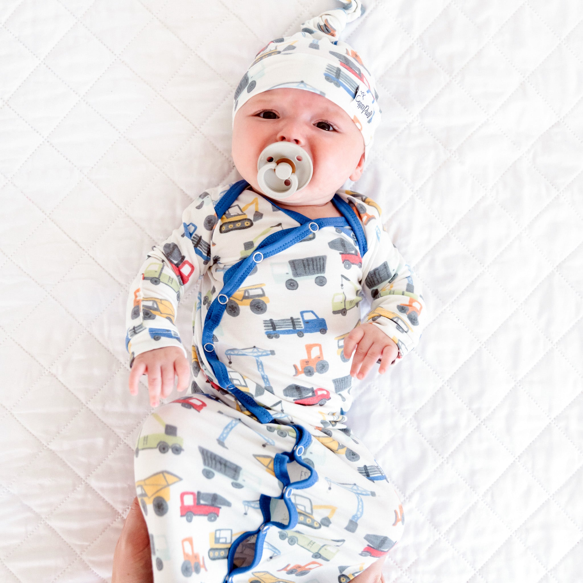 Newborn Knotted Gown - Diesel