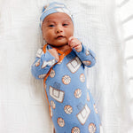 Newborn Knotted Gown - Dunk