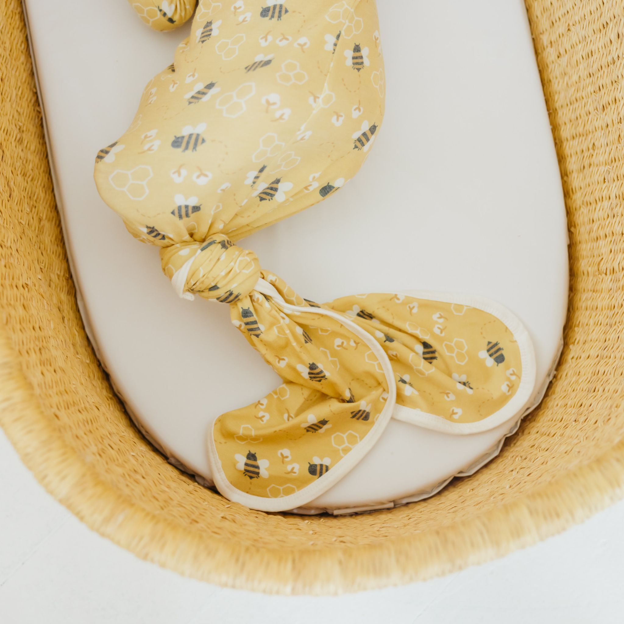 Newborn Knotted Gown - Honeycomb