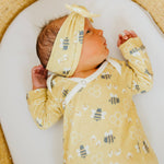 Newborn Knotted Gown - Honeycomb