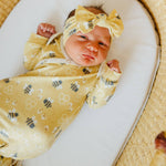 Newborn Knotted Gown - Honeycomb