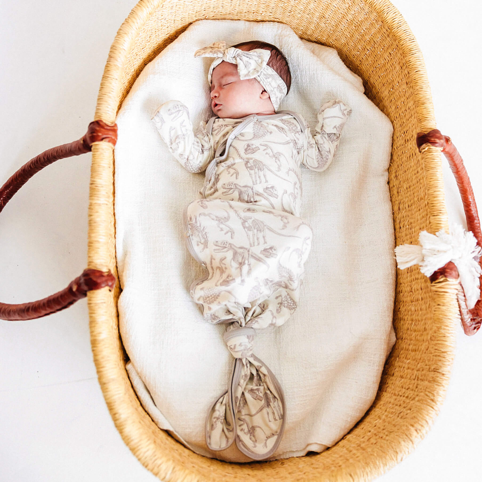 Newborn Knotted Gown - Jurassic Park Fossils