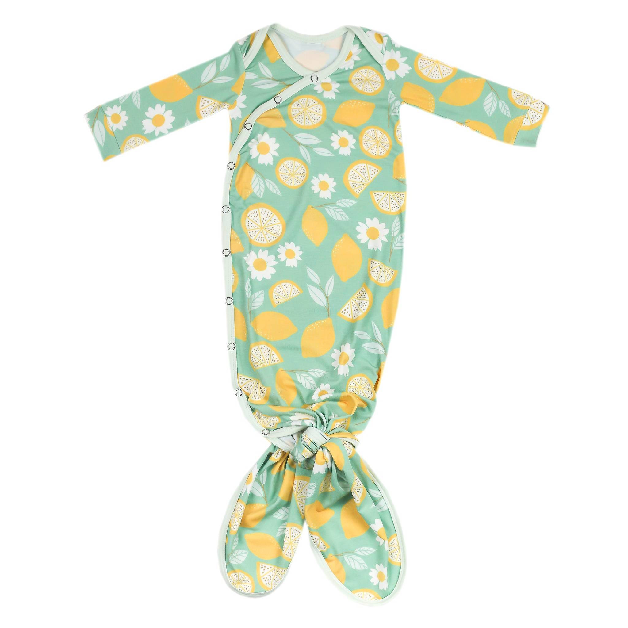 Newborn Knotted Gown - Lemon