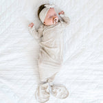 Newborn Knotted Gown - Oat