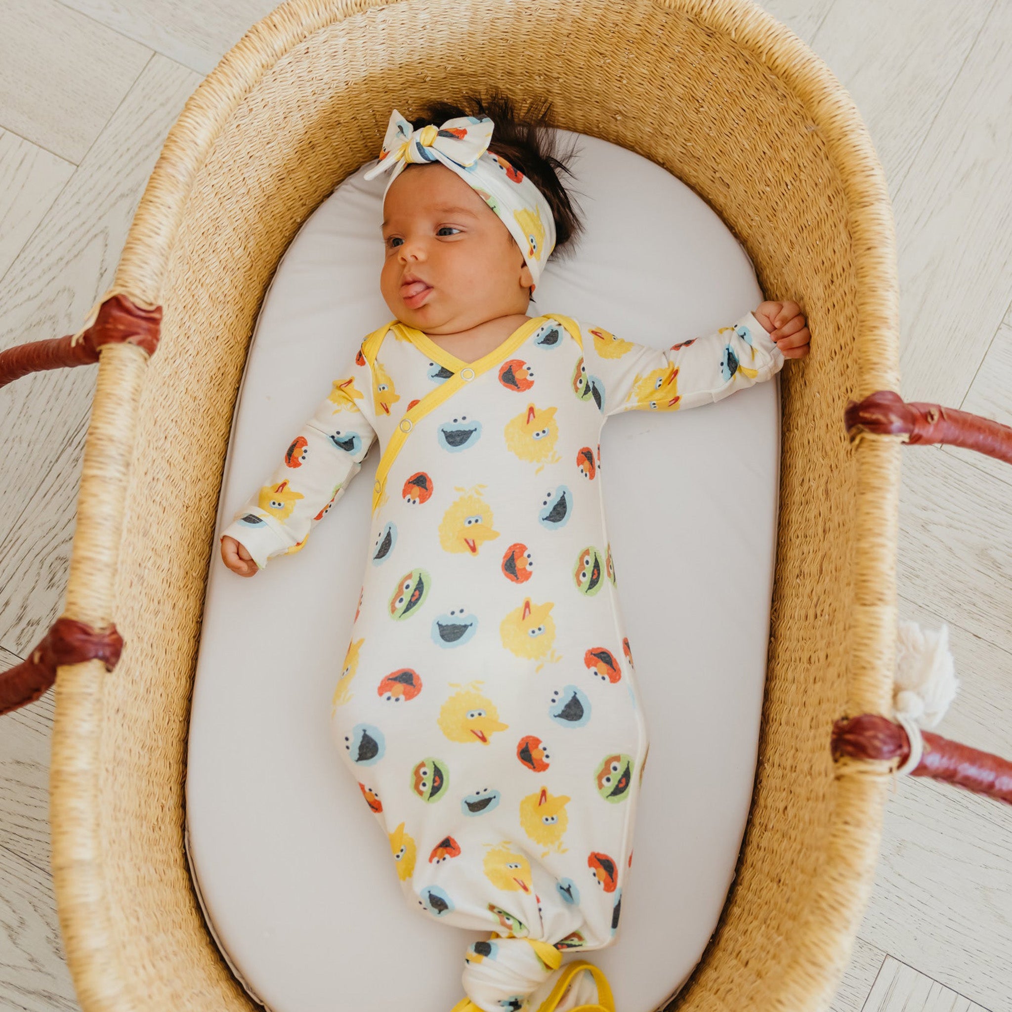 Newborn Knotted Gown - Sesame Scribbles