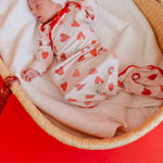 Newborn Knotted Gown - Strawberry