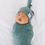 Newborn Top Knot Hat - Juniper