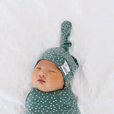 Newborn Top Knot Hat - Juniper