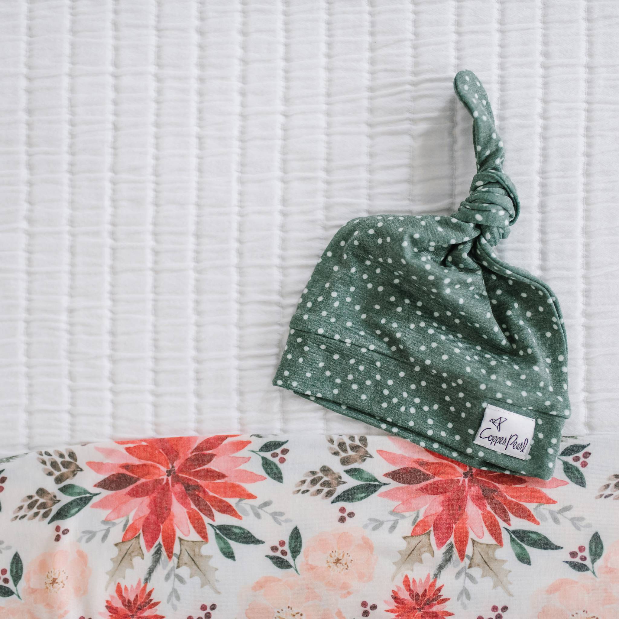 Newborn Top Knot Hat - Juniper