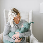 Newborn Top Knot Hat - Juniper