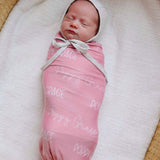 Personalized Baby Name Swaddle Blanket - Carnation