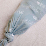 Personalized Baby Name Swaddle Blanket - Cornflower