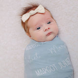 Personalized Baby Name Swaddle Blanket - Cornflower