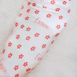 Personalized Baby Name Swaddle Blanket - Cream Daisy