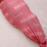 Personalized Baby Name Swaddle Blanket - Crimson