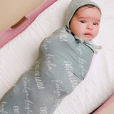 Personalized Baby Name Swaddle Blanket - Forest