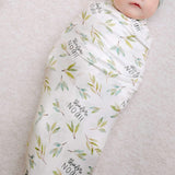 Personalized Baby Name Swaddle Blanket - Greenery