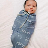 Personalized Baby Name Swaddle Blanket - Ocean