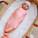 Personalized Baby Name Swaddle Blanket - Peach