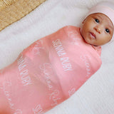 Personalized Baby Name Swaddle Blanket - Peach