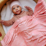 Personalized Baby Name Swaddle Blanket - Peach