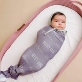 Personalized Baby Name Swaddle Blanket - Plum