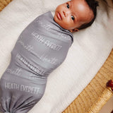 Personalized Baby Name Swaddle Blanket - Stone