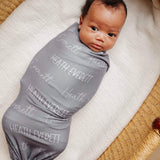 Personalized Baby Name Swaddle Blanket - Stone