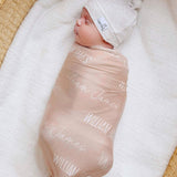 Personalized Baby Name Swaddle Blanket - Walnut