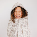 Premium Big Kid Hooded Towel - Jurassic Park Fossils