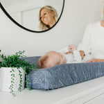 Premium Knit Diaper Changing Pad Cover - Denim