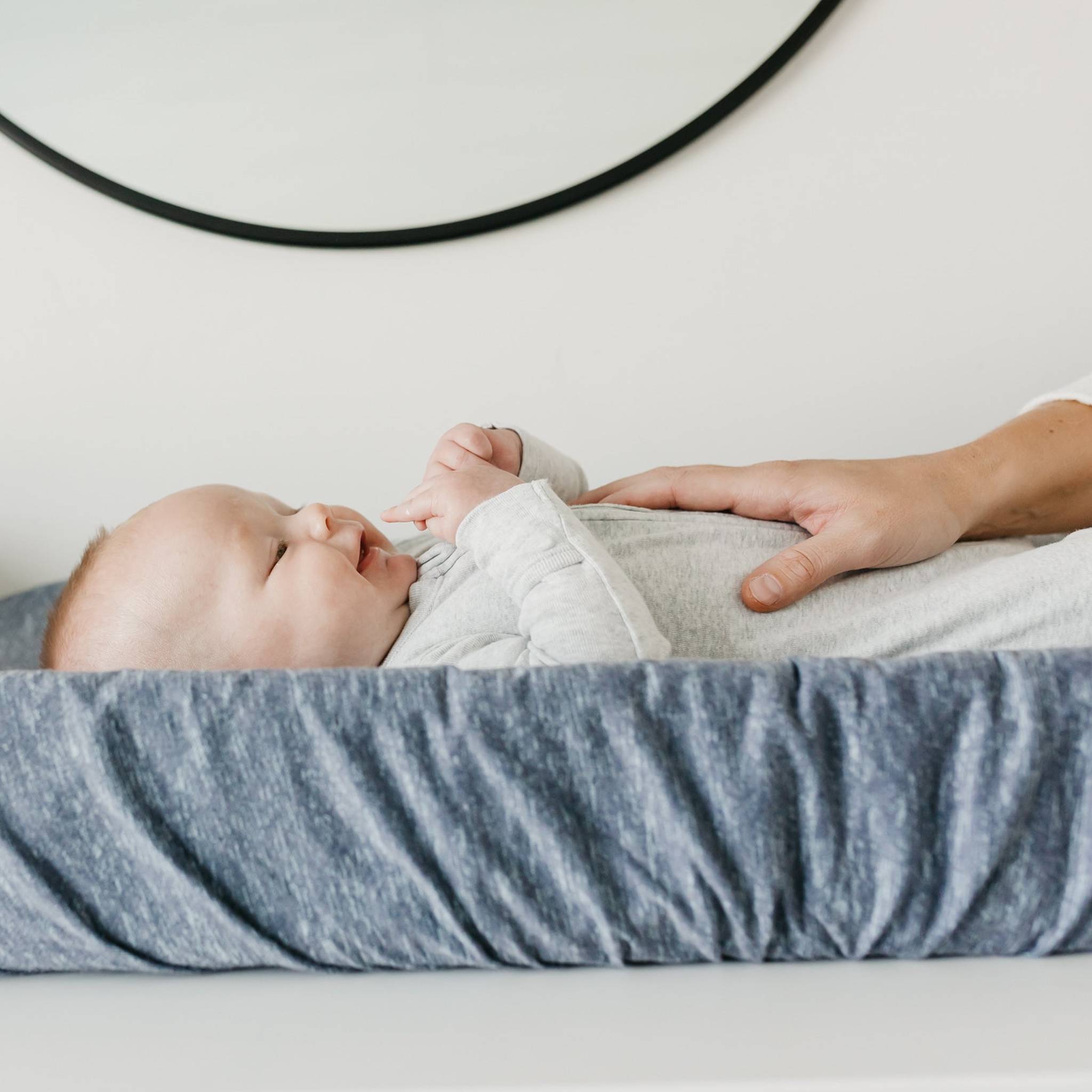 Premium Knit Diaper Changing Pad Cover - Denim