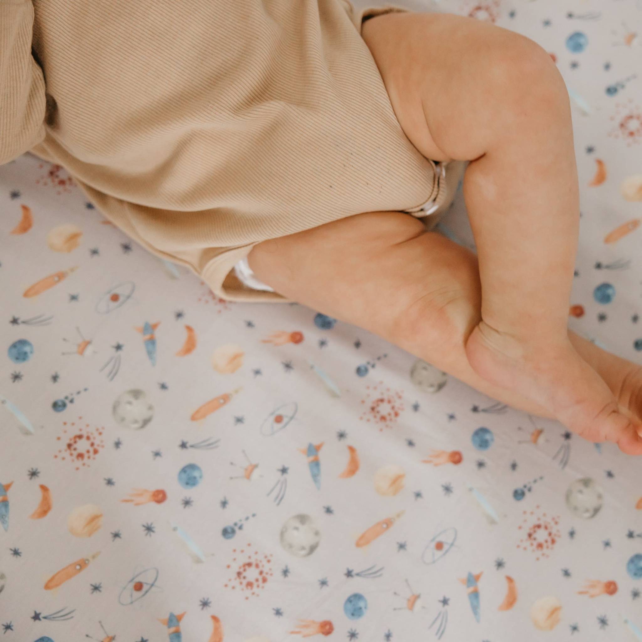 Premium Knit Fitted Crib Sheet - Cosmos