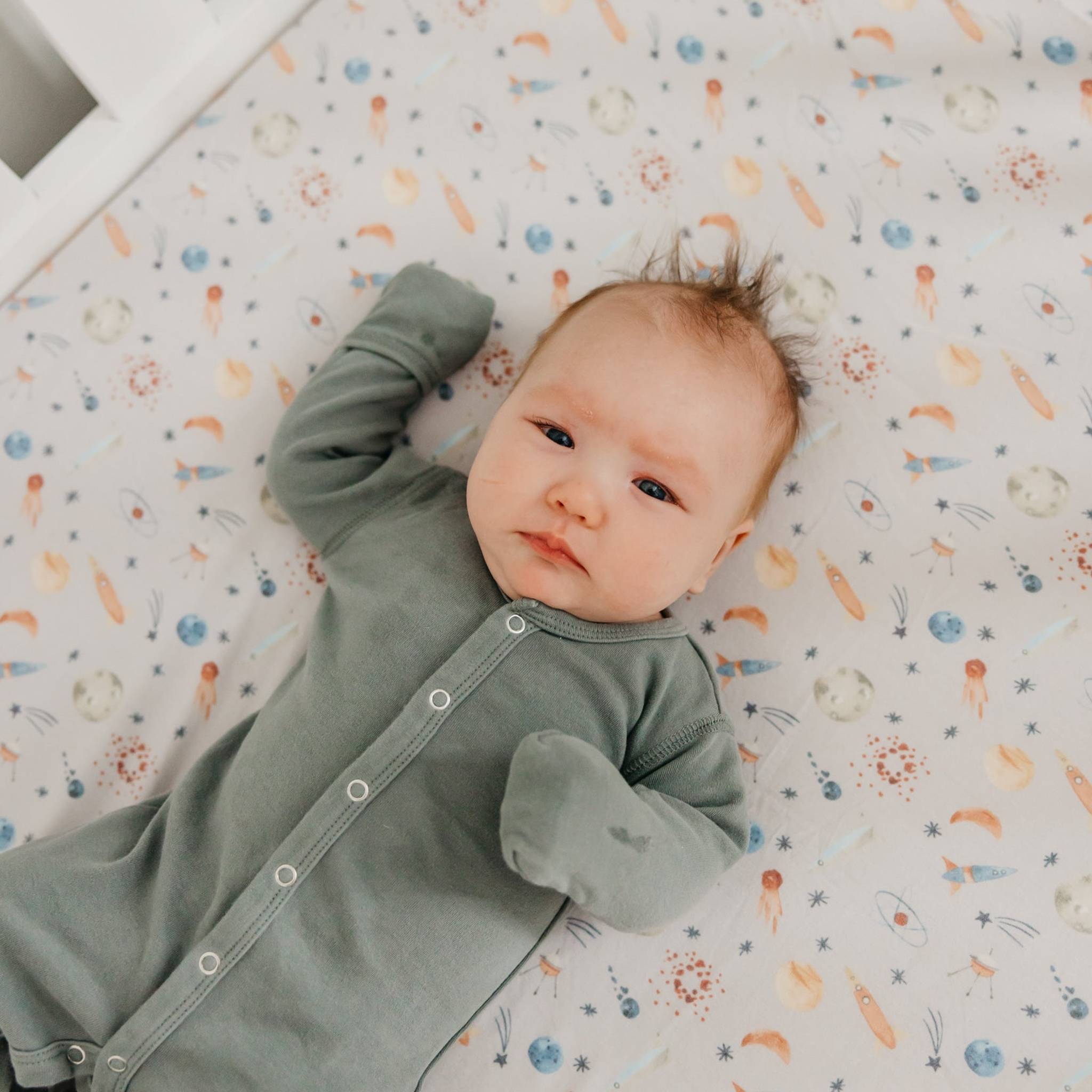 Premium Knit Fitted Crib Sheet - Cosmos